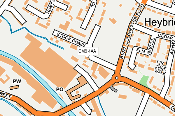 CM9 4AA map - OS OpenMap – Local (Ordnance Survey)