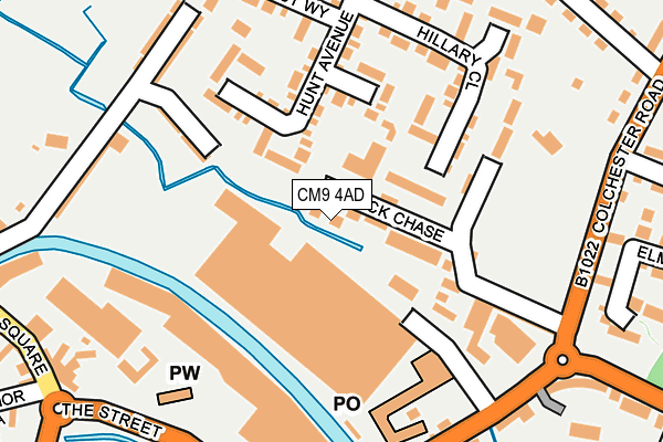 CM9 4AD map - OS OpenMap – Local (Ordnance Survey)