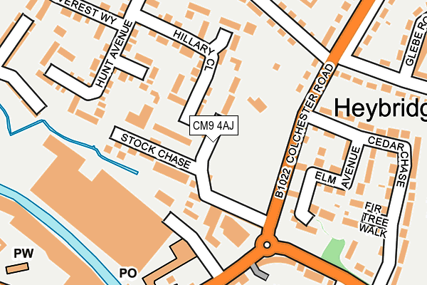 CM9 4AJ map - OS OpenMap – Local (Ordnance Survey)