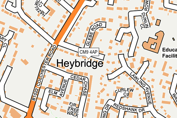 CM9 4AP map - OS OpenMap – Local (Ordnance Survey)