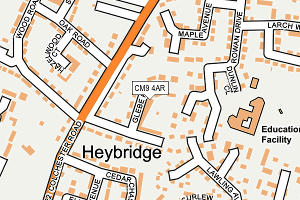 CM9 4AR map - OS OpenMap – Local (Ordnance Survey)