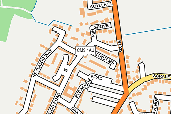 CM9 4AU map - OS OpenMap – Local (Ordnance Survey)