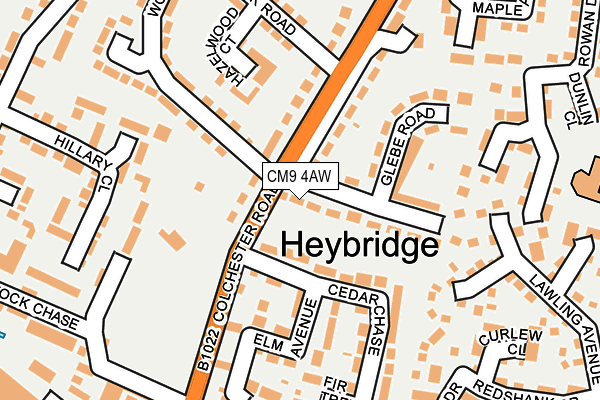 CM9 4AW map - OS OpenMap – Local (Ordnance Survey)