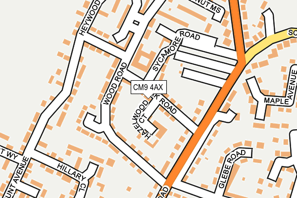 CM9 4AX map - OS OpenMap – Local (Ordnance Survey)