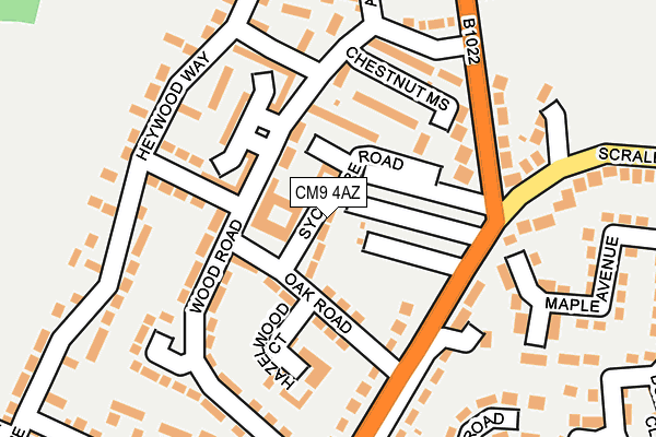 CM9 4AZ map - OS OpenMap – Local (Ordnance Survey)