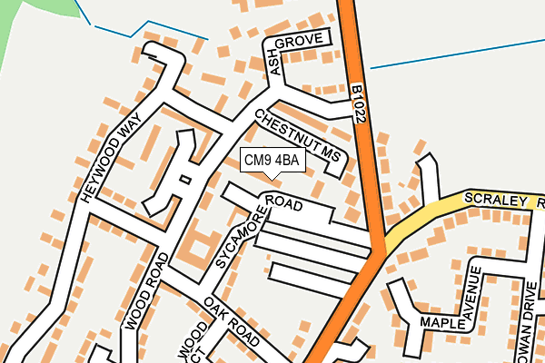 CM9 4BA map - OS OpenMap – Local (Ordnance Survey)