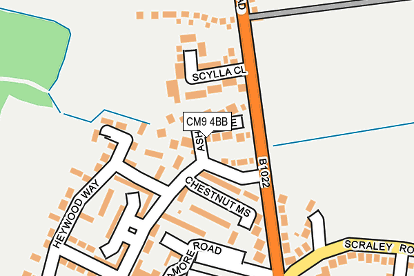 CM9 4BB map - OS OpenMap – Local (Ordnance Survey)
