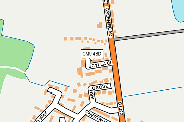 CM9 4BD map - OS OpenMap – Local (Ordnance Survey)