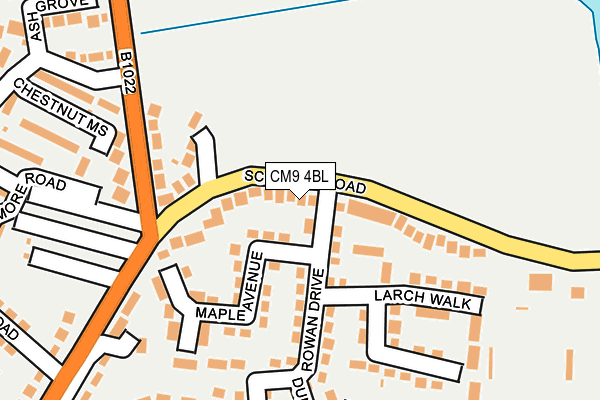 CM9 4BL map - OS OpenMap – Local (Ordnance Survey)