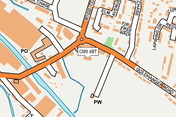 CM9 4BT map - OS OpenMap – Local (Ordnance Survey)