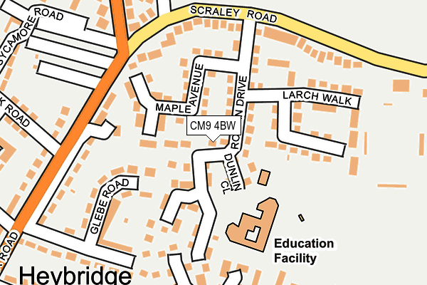 CM9 4BW map - OS OpenMap – Local (Ordnance Survey)