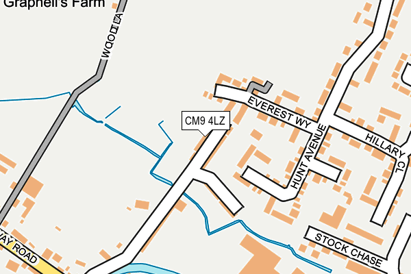 CM9 4LZ map - OS OpenMap – Local (Ordnance Survey)