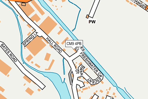 CM9 4PB map - OS OpenMap – Local (Ordnance Survey)