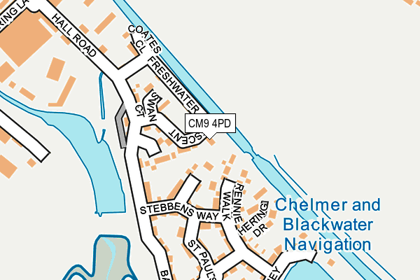 CM9 4PD map - OS OpenMap – Local (Ordnance Survey)