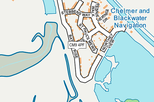 CM9 4PF map - OS OpenMap – Local (Ordnance Survey)