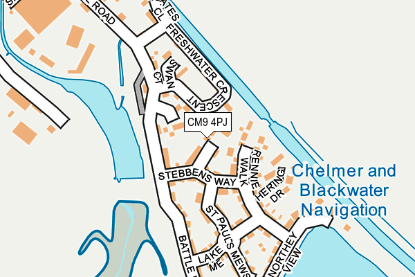 CM9 4PJ map - OS OpenMap – Local (Ordnance Survey)