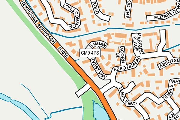 CM9 4PS map - OS OpenMap – Local (Ordnance Survey)