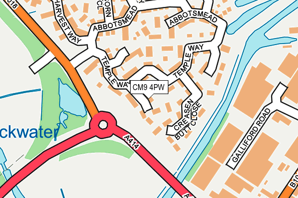CM9 4PW map - OS OpenMap – Local (Ordnance Survey)