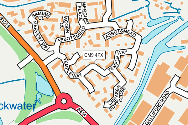 CM9 4PX map - OS OpenMap – Local (Ordnance Survey)