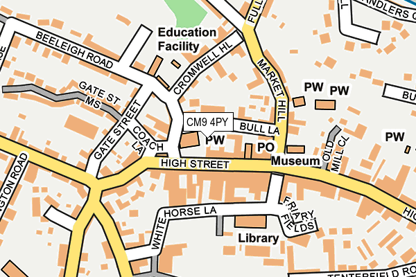 CM9 4PY map - OS OpenMap – Local (Ordnance Survey)