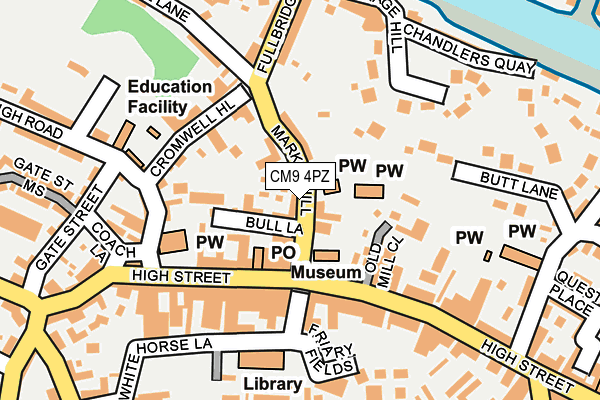 CM9 4PZ map - OS OpenMap – Local (Ordnance Survey)