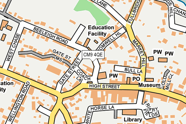 CM9 4QE map - OS OpenMap – Local (Ordnance Survey)