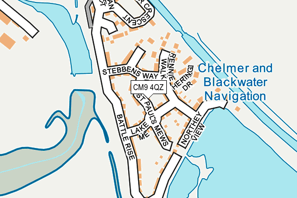 CM9 4QZ map - OS OpenMap – Local (Ordnance Survey)
