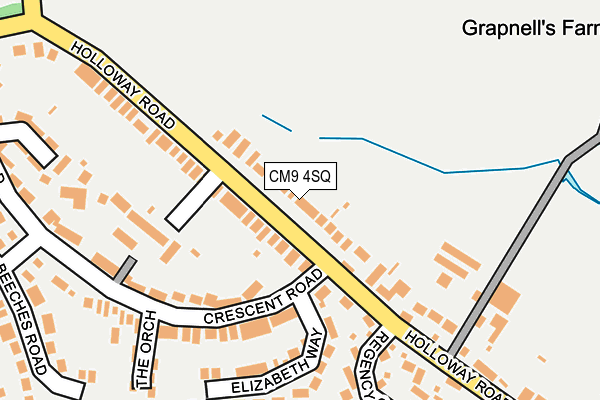 CM9 4SQ map - OS OpenMap – Local (Ordnance Survey)