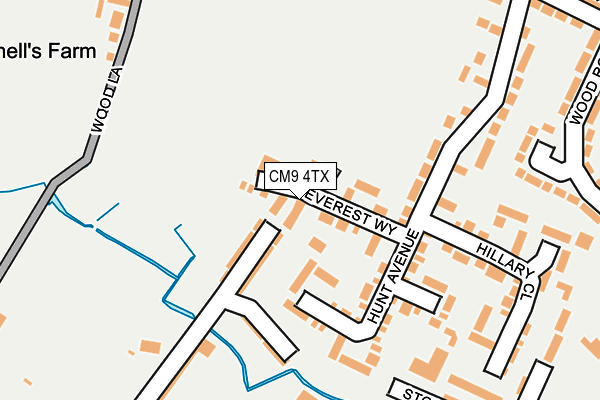 CM9 4TX map - OS OpenMap – Local (Ordnance Survey)