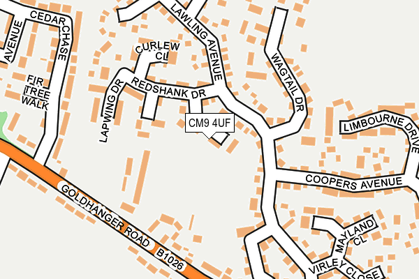 CM9 4UF map - OS OpenMap – Local (Ordnance Survey)