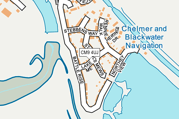 CM9 4UJ map - OS OpenMap – Local (Ordnance Survey)