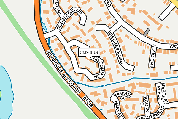 CM9 4US map - OS OpenMap – Local (Ordnance Survey)