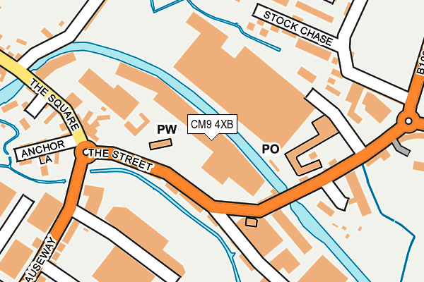 CM9 4XB map - OS OpenMap – Local (Ordnance Survey)