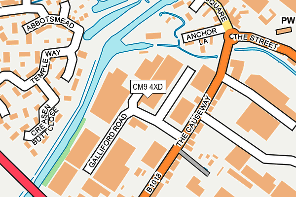 CM9 4XD map - OS OpenMap – Local (Ordnance Survey)