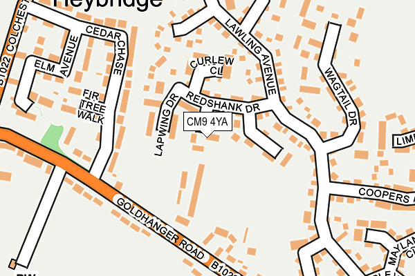 CM9 4YA map - OS OpenMap – Local (Ordnance Survey)