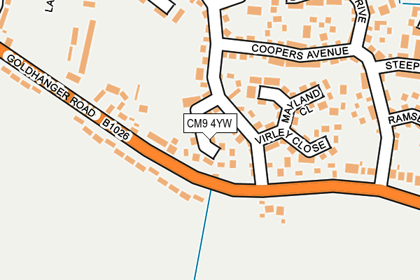 CM9 4YW map - OS OpenMap – Local (Ordnance Survey)