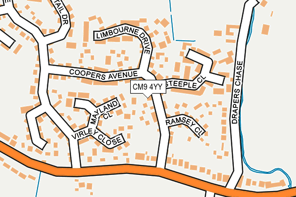 CM9 4YY map - OS OpenMap – Local (Ordnance Survey)