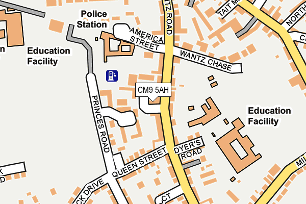 CM9 5AH map - OS OpenMap – Local (Ordnance Survey)