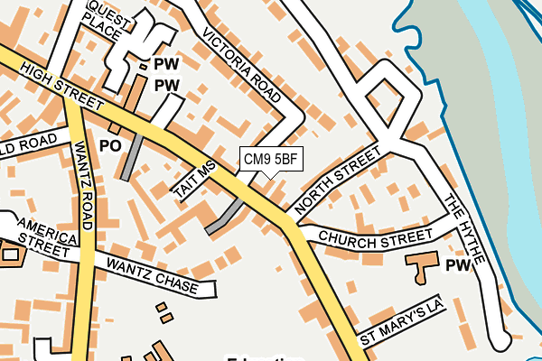 CM9 5BF map - OS OpenMap – Local (Ordnance Survey)