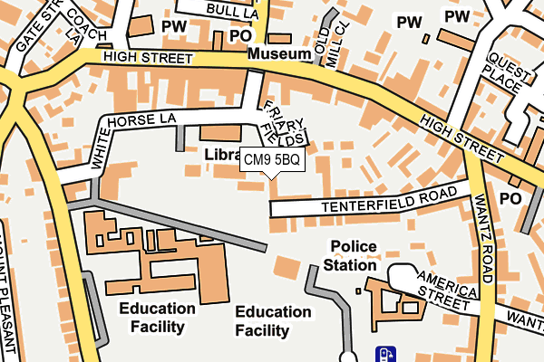 CM9 5BQ map - OS OpenMap – Local (Ordnance Survey)