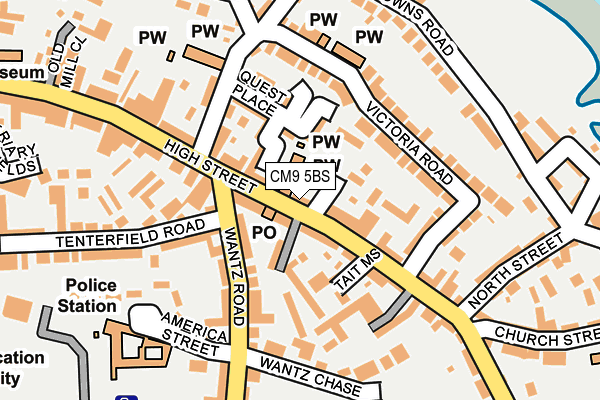 CM9 5BS map - OS OpenMap – Local (Ordnance Survey)