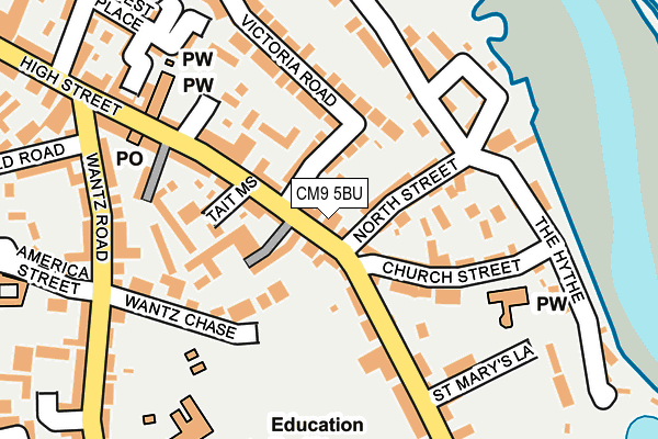 CM9 5BU map - OS OpenMap – Local (Ordnance Survey)