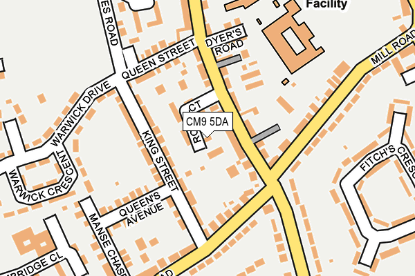 CM9 5DA map - OS OpenMap – Local (Ordnance Survey)