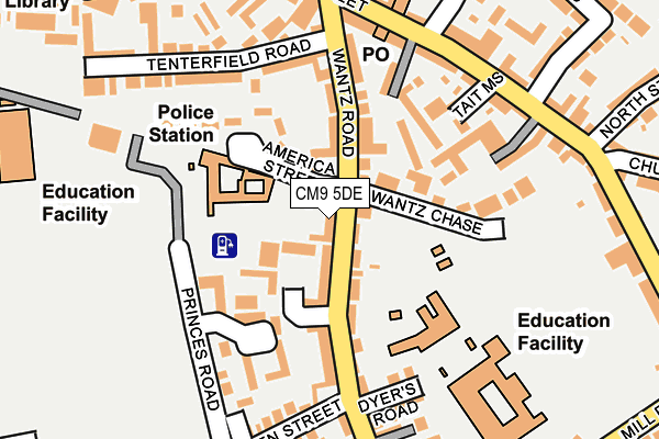 CM9 5DE map - OS OpenMap – Local (Ordnance Survey)
