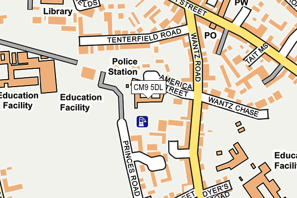 CM9 5DL map - OS OpenMap – Local (Ordnance Survey)