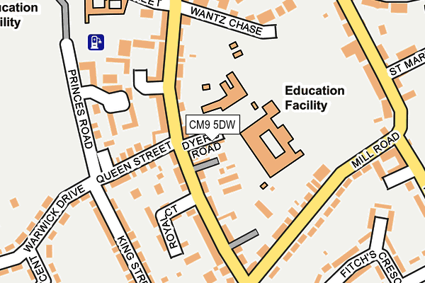 CM9 5DW map - OS OpenMap – Local (Ordnance Survey)