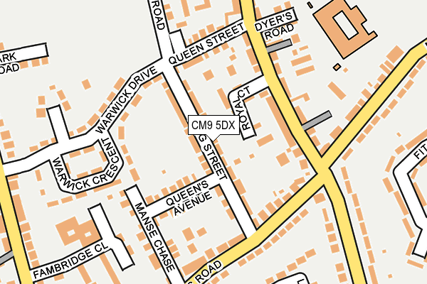 CM9 5DX map - OS OpenMap – Local (Ordnance Survey)