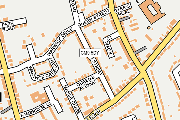 CM9 5DY map - OS OpenMap – Local (Ordnance Survey)