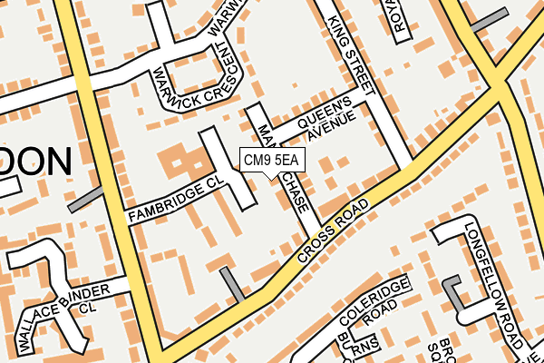 CM9 5EA map - OS OpenMap – Local (Ordnance Survey)