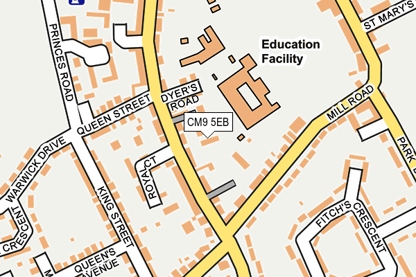 CM9 5EB map - OS OpenMap – Local (Ordnance Survey)
